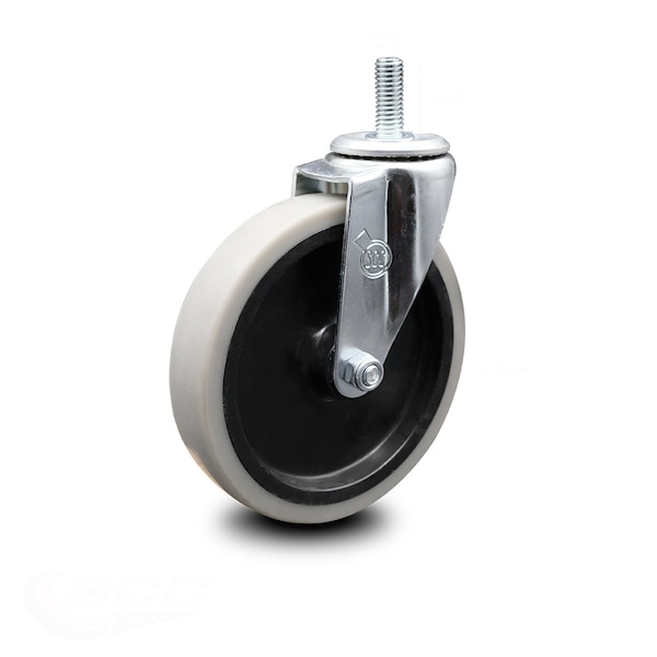 5 Inch Thermoplastic Rubber Wheel 8mm Threaded Stem Caster